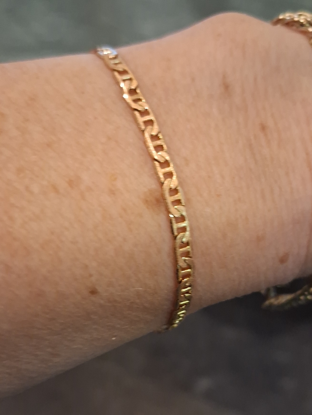 14KT GF Women's FIGARO Gold Link Bracelet - Classic Chain 6.5"